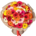 Букет из 101 яркой герберы